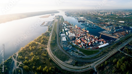 Aerial Panorama of Port of Klaipeda, Lithuania
