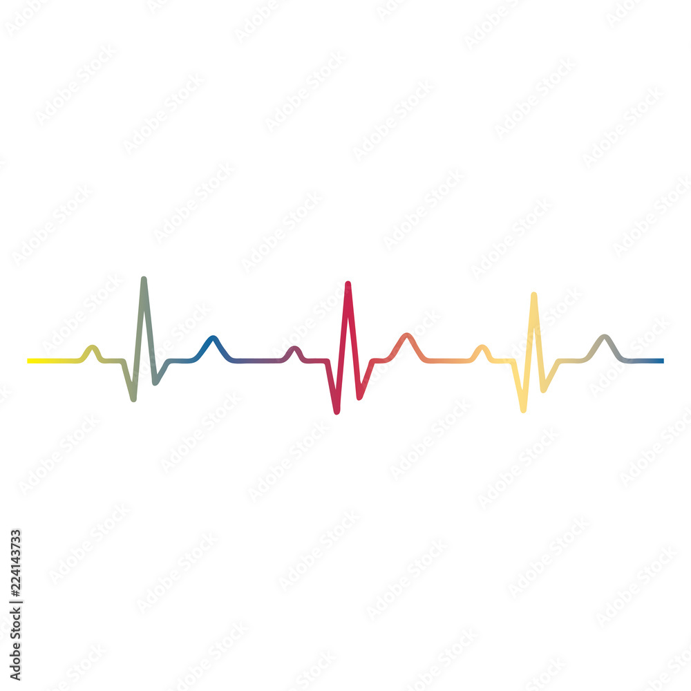 EKG signal on white background. EKG signal on white background.