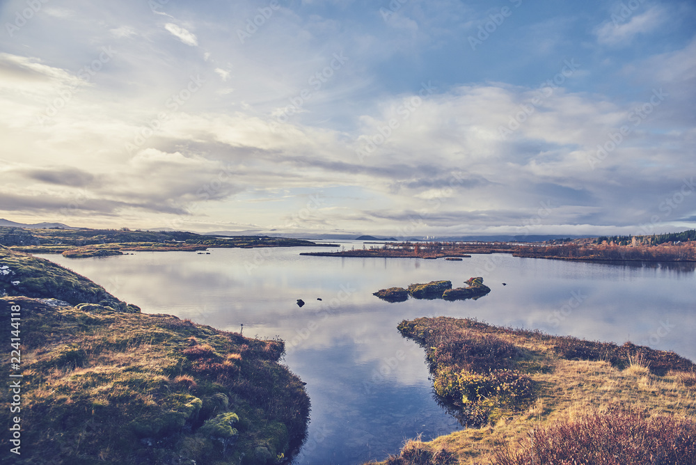 Obraz premium Autumn landscape in The Thingvellir National Park