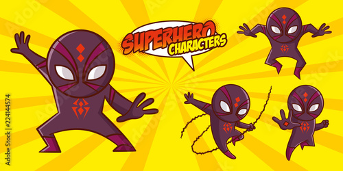 Superhero character Superheroes Set Vector illustration design