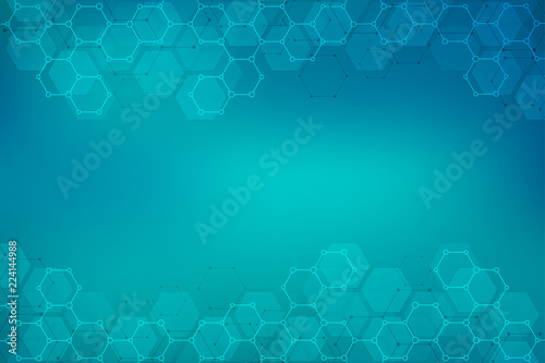 Medical background from hexagons pattern. Geometric elements of design for modern communications, medicine, science and digital technology. Hexagon pattern background, vector illustration.
