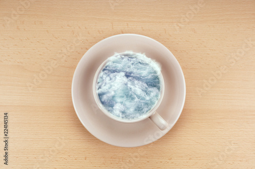 storm in a teacup is an idiom meaning a small event that has been exaggerated out of proportion