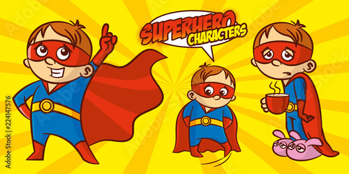 Superhero character Superheroes Set Vector illustration design