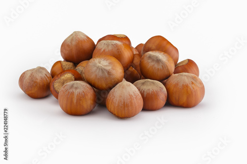 isolated hazelnut on white