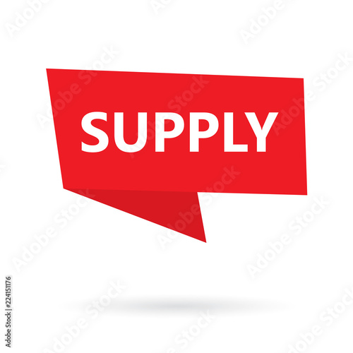supply word on a speach bubble- vector illustration