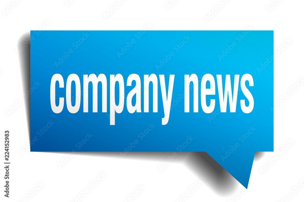 company news blue 3d speech bubble company news blue 3d speech bubble