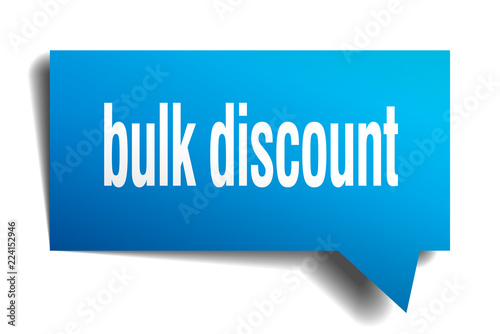 bulk discount blue 3d speech bubble