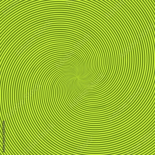 Green radiant background with circular swirl, helix or twist
