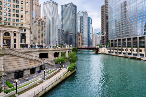 City of Chicago. Chicago downtown and Chicago River.