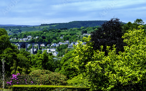 Cornish landmark with old Great Western railway viaduct - Liskard, Cornwall, United Kingdom photo