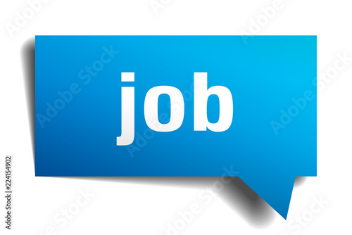 job blue 3d speech bubble