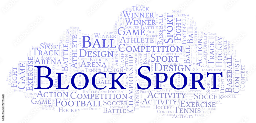 Fototapeta premium Block Sport word cloud.