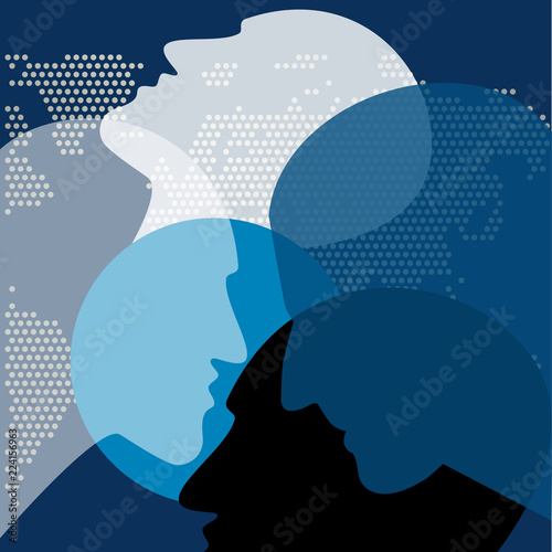 People in discussion. Vector ilustration.