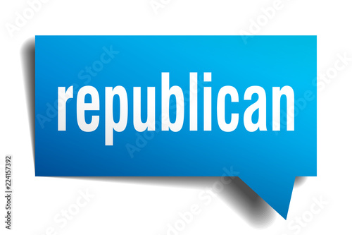 republican blue 3d speech bubble