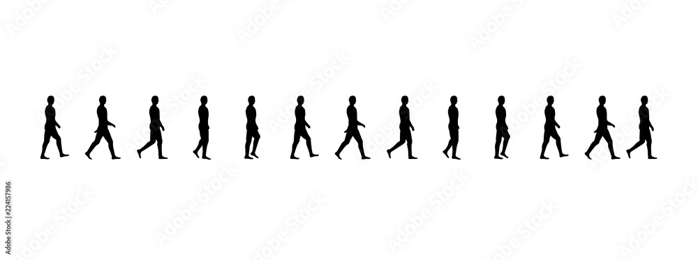 Walking man sequence vector illustration frames, animations Stock Vector |  Adobe Stock