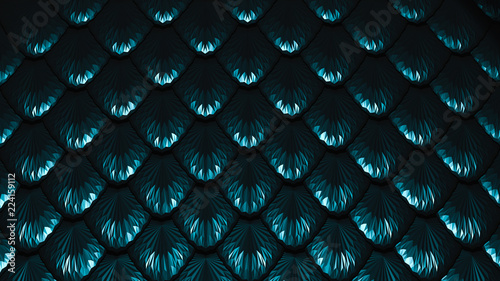 Dark blue scales textured background 3D illustration photo