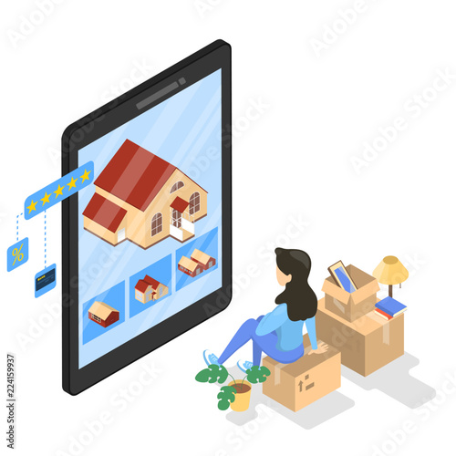 Female character sitting and looking at the house