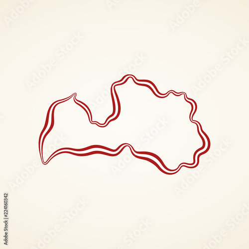 Latvia - Outline Map