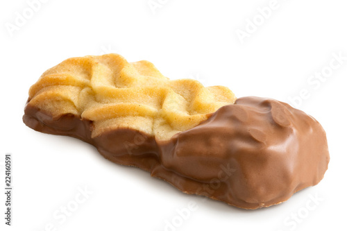 Bilde på lerret Viennese milk chocolate dipped finger isolated on white.