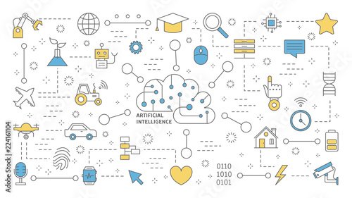AI or artificial intelligence concept. Futuristic technology.