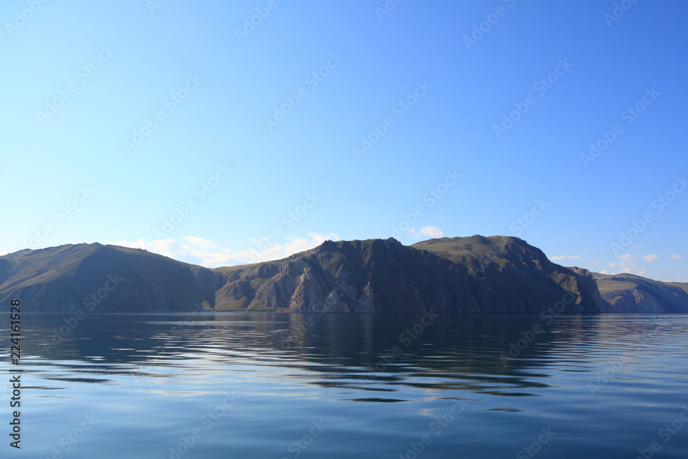 rocky shore of the lake  Baikal