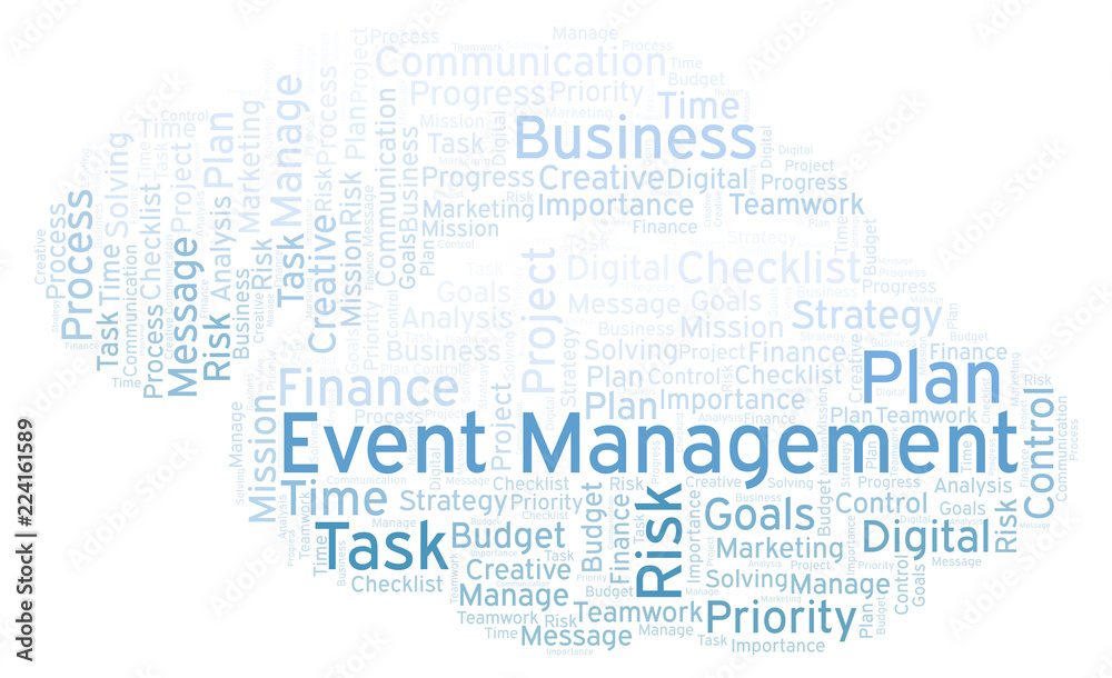 Fototapeta premium Event Management word cloud, made with text only.