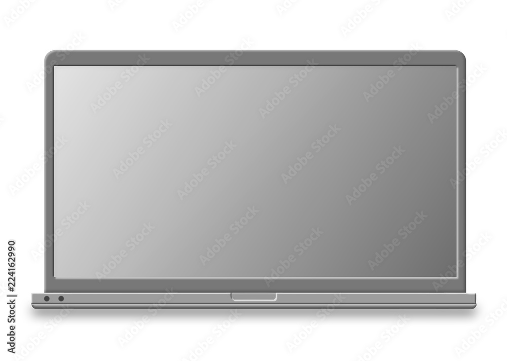 Gray notebook on white background, digital device. Gray notebook on white background, digital device.
