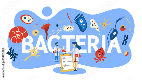 Bacteria concept illustration. Medicine and microbiology area