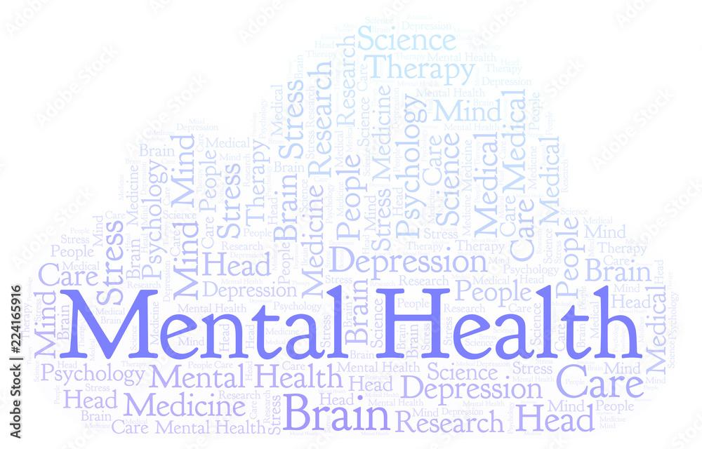 Obraz premium Mental Health word cloud.