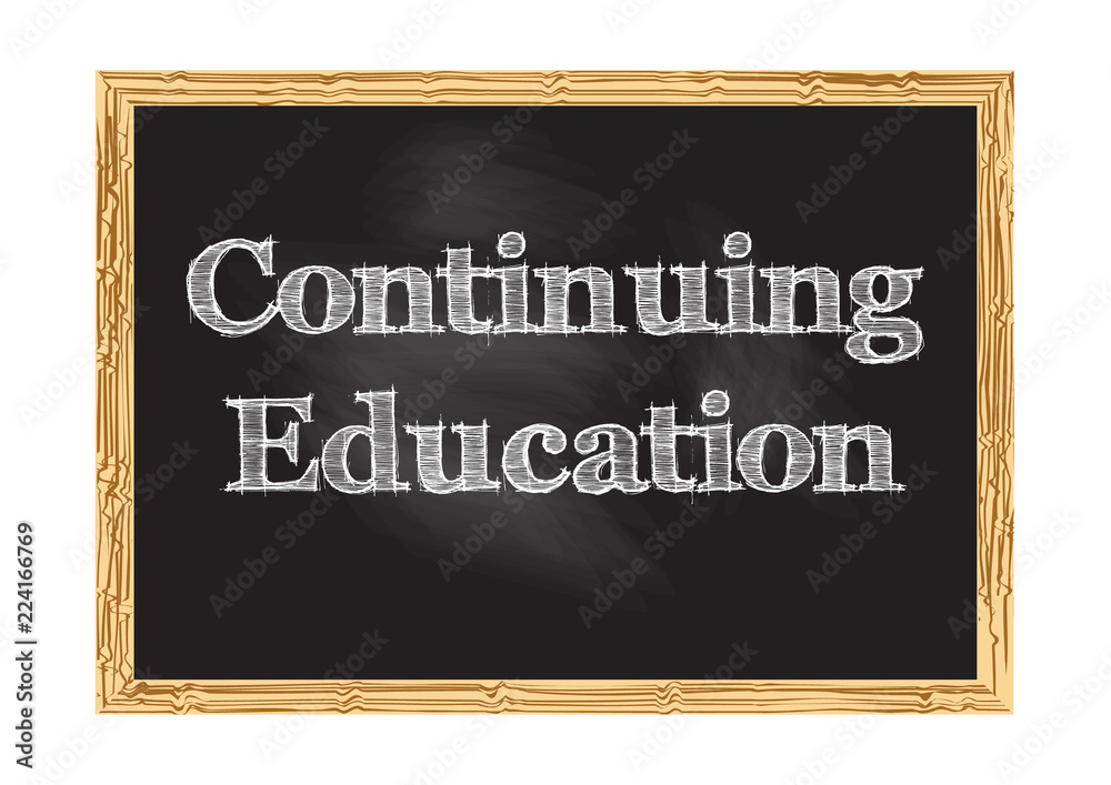 Fototapeta premium Continuing education blackboard notice Vector illustration for design