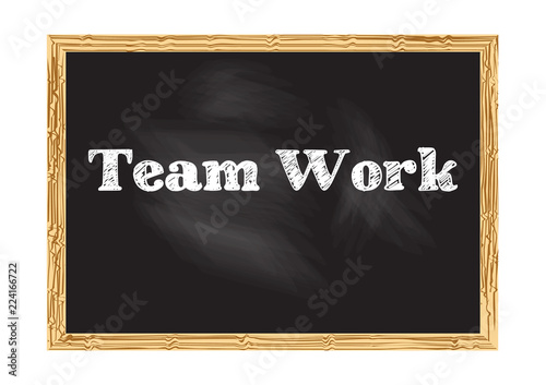 Team work blackboard notice Vector illustration for design