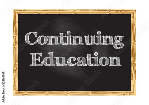 Continuing education blackboard notice Vector illustration for design