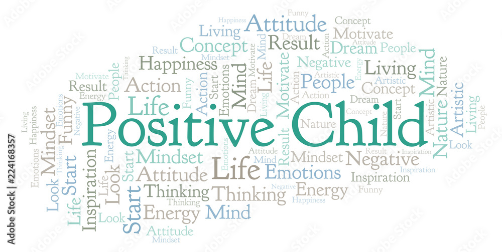 Fototapeta premium Positive Child word cloud, made with text only.