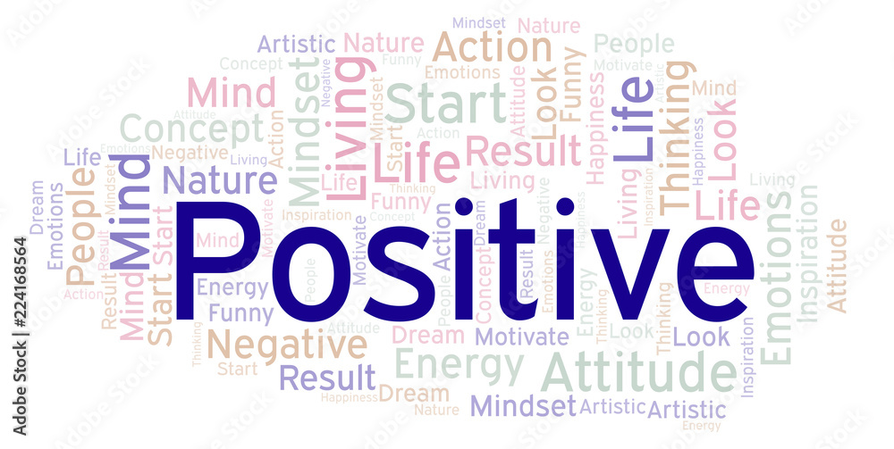 Obraz premium Positive word cloud, made with text only.