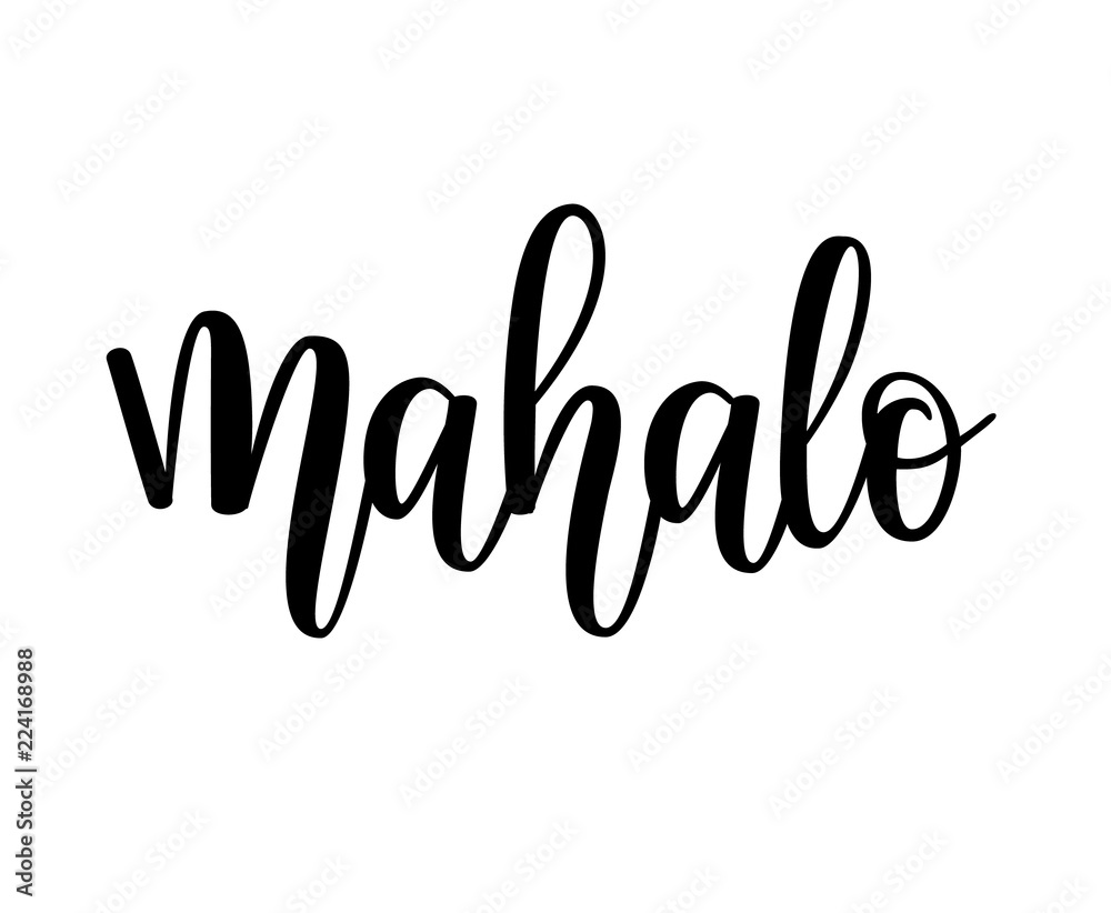 Mahalo vector hawaiian thank you lettering design