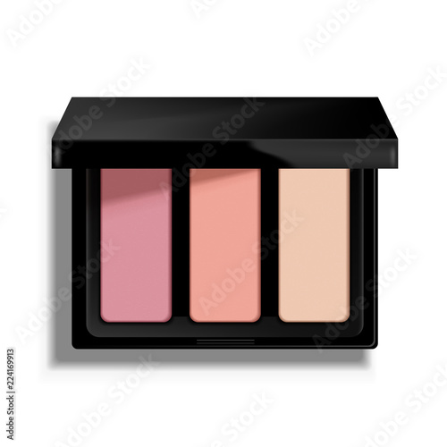 Modern eye shadow palette. Mockup illustration isolated on background. Graphic concept for your design