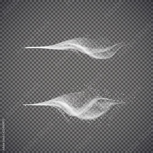 Water spray, white smoke on transparent background. Graphic concept for your design