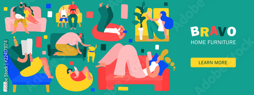 People At Home Illustration