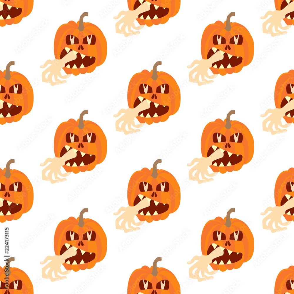 Halloween pumpkin seamless pattern
