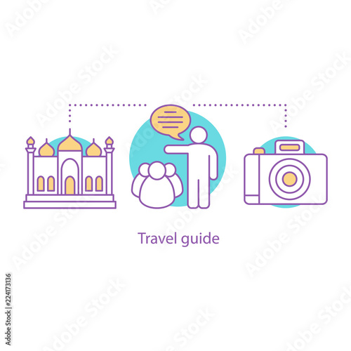 Travel guide concept icon