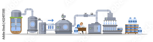 Fotografie Automated water purification process. Testing and packaging