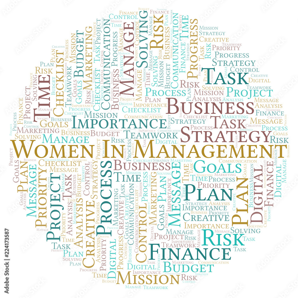 Women In Management word cloud, made with text only. Women In Management word cloud, made with text only.