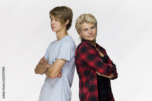 Billede på lærred Generation gap. Male teenager not talking after an argument