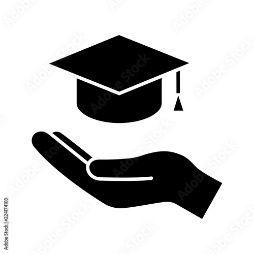 Accessible or free education glyph icon