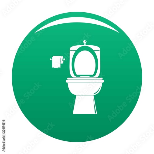 Ceramic toilet icon. Simple illustration of ceramic toilet vector icon for any design green