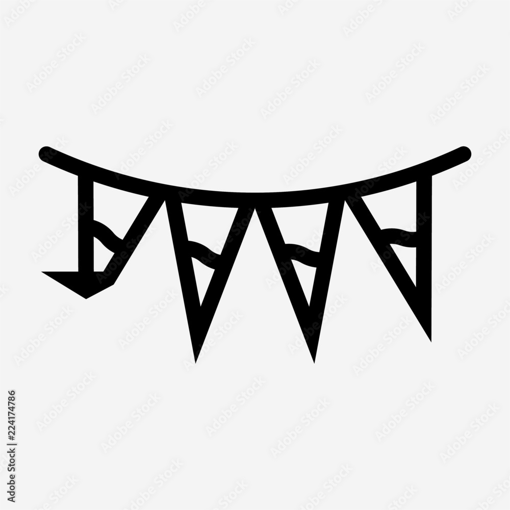 Outline flag pixel perfect vector icon Outline flag pixel perfect vector icon