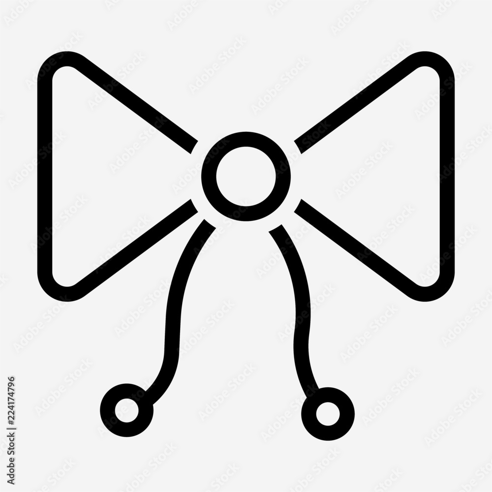 Obraz premium Outline ribbon pixel perfect vector icon