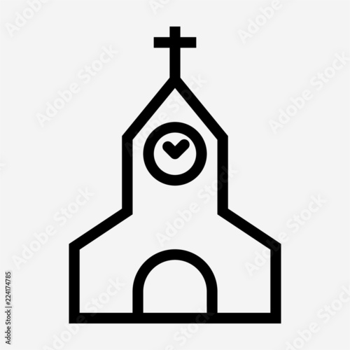 Outline Church pixel perfect vector icon