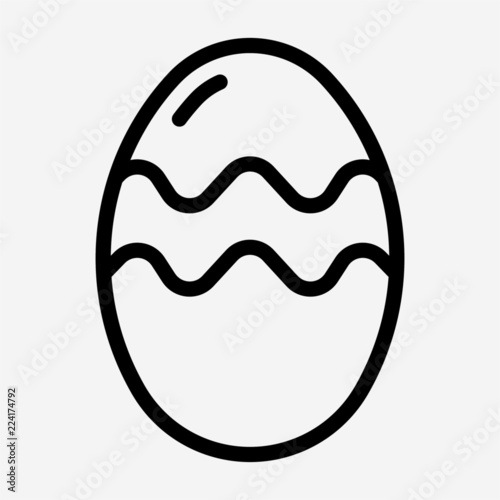 Outline Easter egg  pixel perfect vector icon