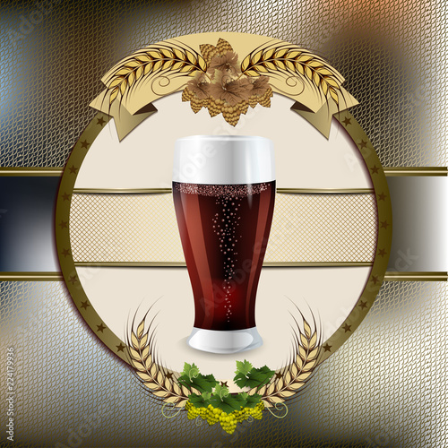 Beer glass in the form of an emblem